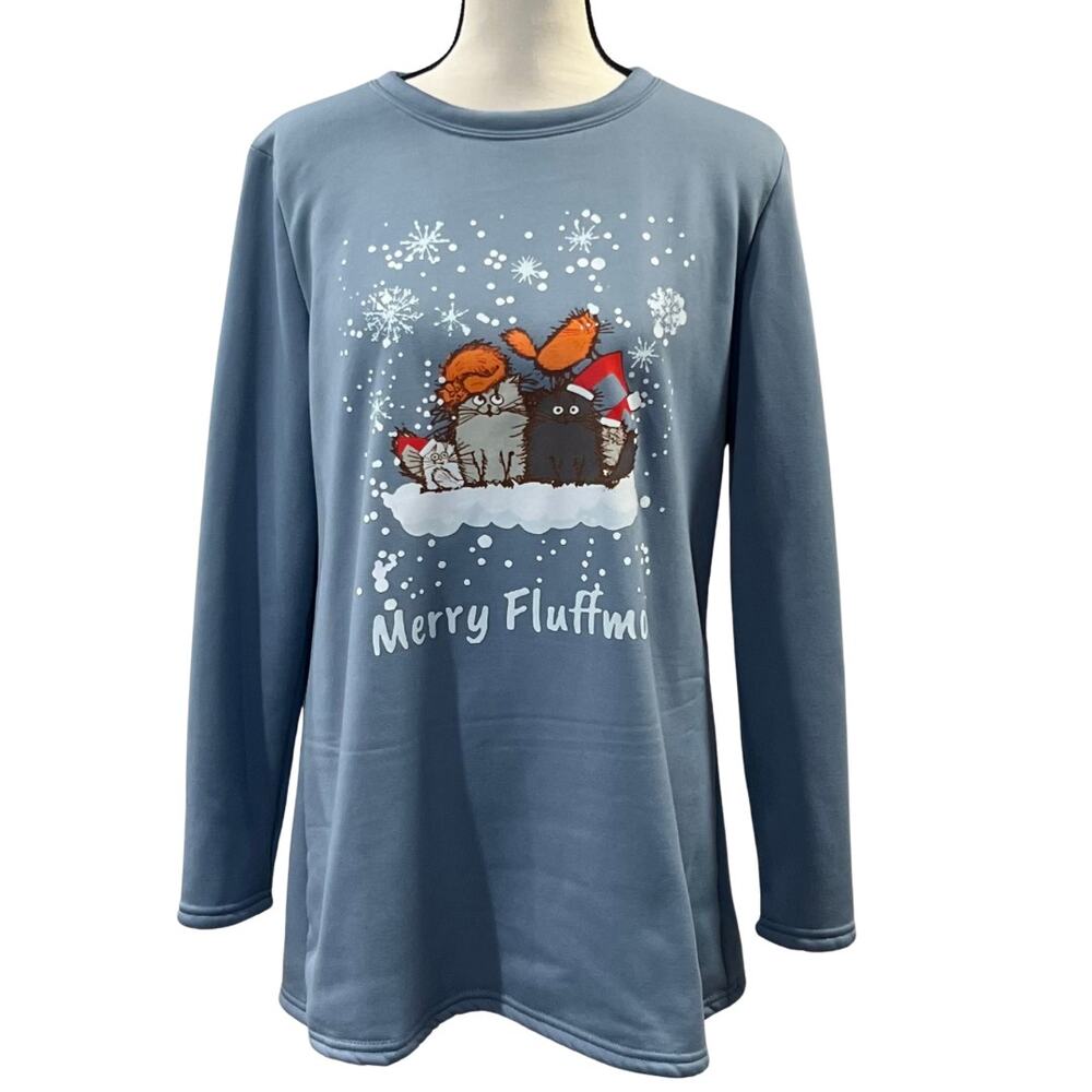 Lilicloth Women's Cat Ugly Christmas Sweater Size L